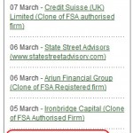 BULLETIN: Britain's Financial Services Authority (FSA) Puts 'Profitable Sunrise' On Warning List Of 'Unauthorised Firms And Individuals'