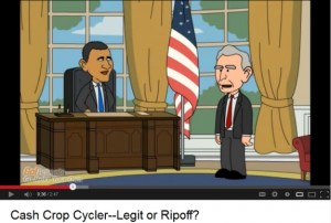 How Bizarre Will MLM Get? YouTube Video That Drives Traffic To Empower Network Feeds On Name Of 'CashCropCycler' And Trades On Images Of White House, Obama And Biden