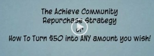 From an Achieve Community promo for a purported "repurchase" plan that turns $50 into ":ANY" amount.