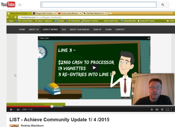 From a Jan. 4 promo for Achieve Community by Rodney Blackburn that included a pitch for "Trinity Lines."